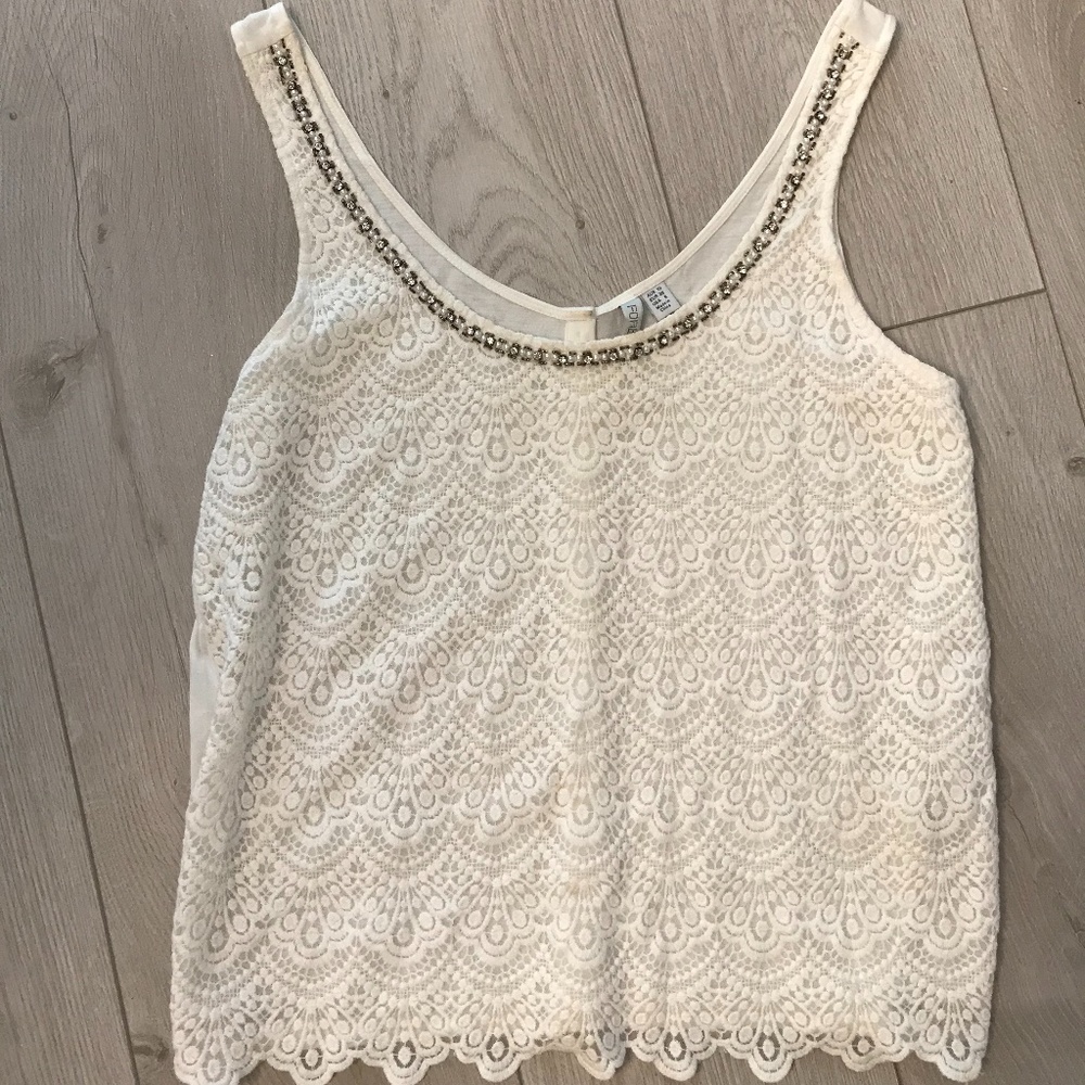 Women's White Lace Tank - Forever New